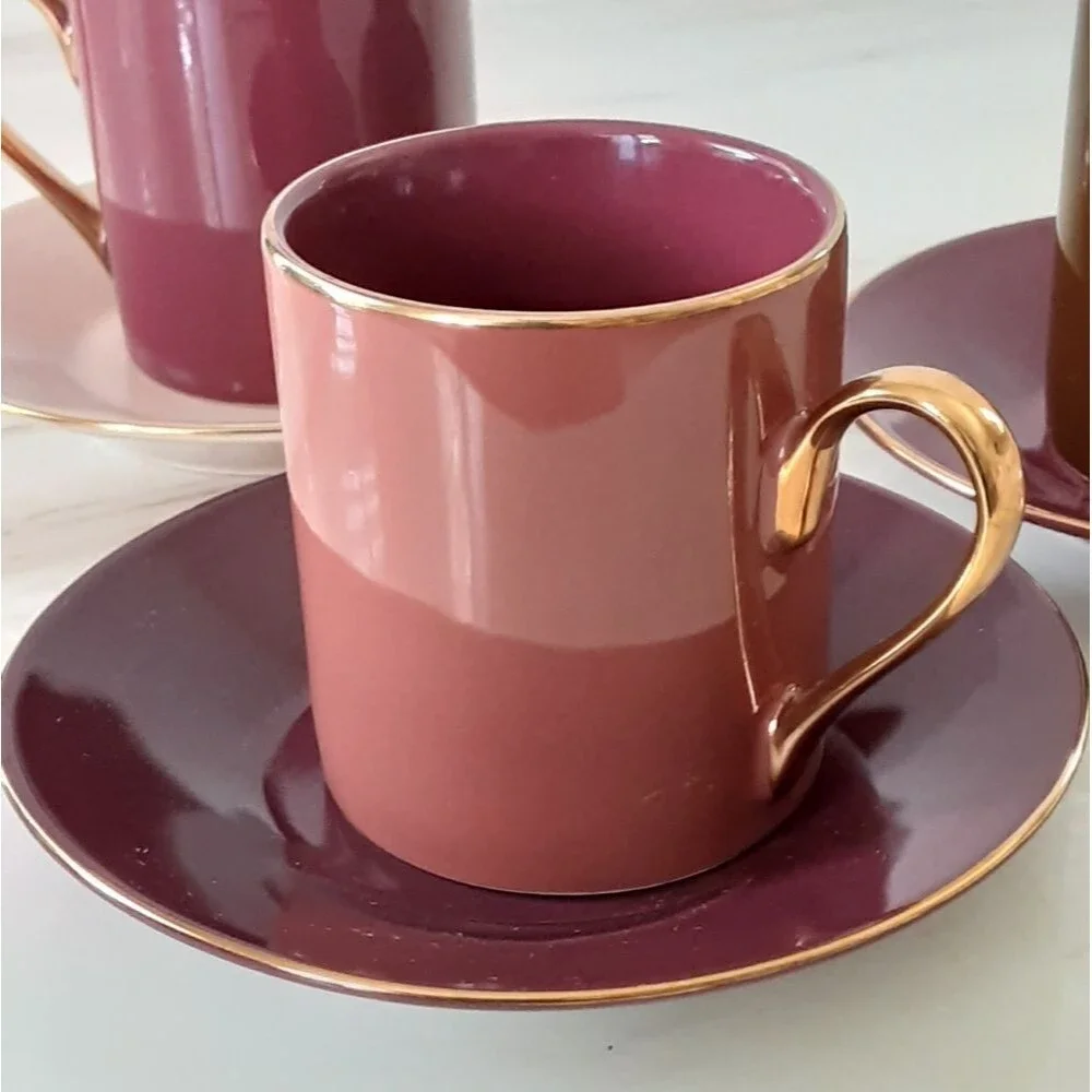 Classic Coffee & Tea Cups and Saucers Set of 3